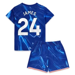 Kids Chelsea Reece James #24 Thuisshirt 2024-2025 Korte Mouw (+ Korte broeken)