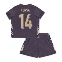 Kids Engeland Ezri Konsa #14 Uitshirt EK 2024 Voetbalshirts Korte Mouw (+ Korte broeken)