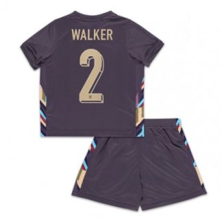 Kids Engeland Kyle Walker #2 Uitshirt EK 2024 Voetbalshirts Korte Mouw (+ Korte broeken)