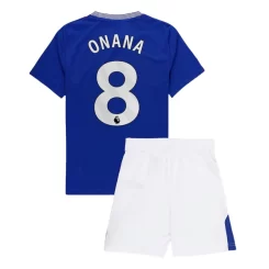 Kids Everton Amadou Onana #8 Thuisshirt 2024-2025 Korte Mouw (+ Korte broeken)