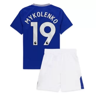 Kids Everton Vitaliy Mykolenko #19 Thuisshirt 2024-2025 Korte Mouw (+ Korte broeken)