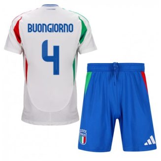 Kids Italië Alessandro Buongiorno #4 Uitshirt EK 2024 Voetbalshirts Korte Mouw (+ Korte broeken)