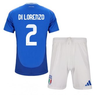 Kids Italië Giovanni Di Lorenzo #2 Thuisshirt EK 2024 Voetbalshirts Korte Mouw (+ Korte broeken)