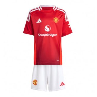 Kids Manchester United Thuisshirt 2024-25 Voetbalshirts Korte Mouw (+ Korte broeken)