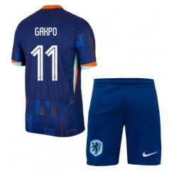 Kids Nederland Cody Gakpo #11 Uitshirt EK 2024 Voetbalshirts Korte Mouw (+ Korte broeken)