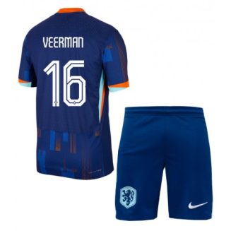 Kids Nederland Joey Veerman #16 Uitshirt EK 2024 Voetbalshirts Korte Mouw (+ Korte broeken)