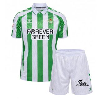 Kids Real Betis Thuisshirt 2024-2025 Voetbalshirts Korte Mouw (+ Korte broeken)