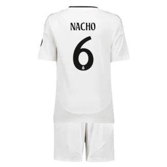 Kids Real Madrid Nacho #6 Thuisshirt 2024-2025 Korte Mouw (+ Korte broeken)