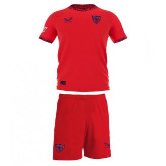 Kids Sevilla FC Uitshirt 2024-2025 Voetbalshirts Korte Mouw (+ Korte broeken)