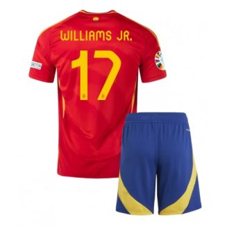 Kids Spanje Nico Williams #17 Thuisshirt EK 2024 Voetbalshirts Korte Mouw (+ Korte broeken)