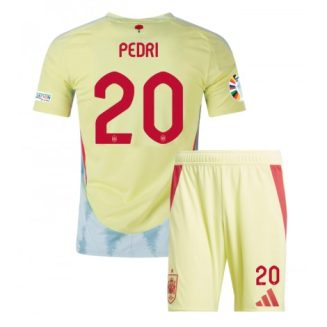 Kids Spanje Pedri Gonzalez #20 Uitshirt EK 2024 Voetbalshirts Korte Mouw (+ Korte broeken)