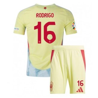 Kids Spanje Rodri Hernandez #16 Uitshirt EK 2024 Voetbalshirts Korte Mouw (+ Korte broeken)