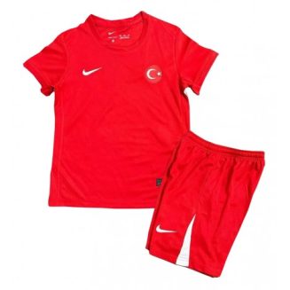 Kids Turkije Uitshirt EK 2024 Voetbalshirts Korte Mouw (+ Korte broeken)