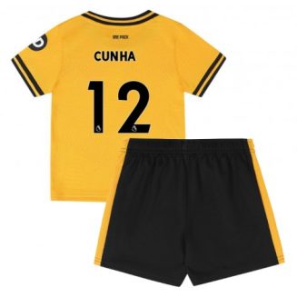 Kids Wolves Matheus Cunha #12 Thuisshirt 2024-2025 Voetbalshirts Korte Mouw (+ Korte broeken)