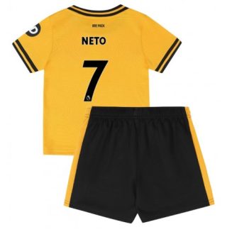 Kids Wolves Pedro Neto #7 Thuisshirt 2024-2025 Voetbalshirts Korte Mouw (+ Korte broeken)