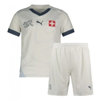 Kids Zwitserland Uitshirt EK 2024 Voetbalshirts Korte Mouw (+ Korte broeken)