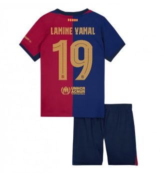 Barcelona Lamine Yamal #19 Thuisshirt Kinderen 2024-2025 Korte Mouw (+ Korte broeken)