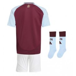 Kopen Kids Aston Villa Thuisshirt 2024-2025 Korte Mouw (+ Korte broeken)-1