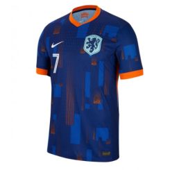 Nederland Xavi Simons #7 Uitshirt EK 2024 Voetbalshirts Korte Mouw-1