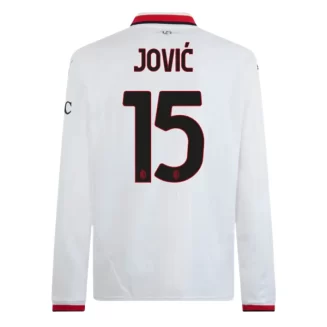 Kopen AC Milan Luka Jović #15 Uitshirt 2024-2025 Lange Mouwen