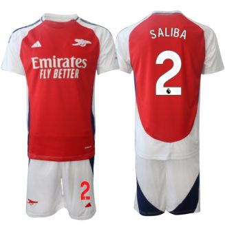 Kopen Arsenal William Saliba #2 Thuisshirt 2024-2025 Korte Mouw (+ Korte broeken)