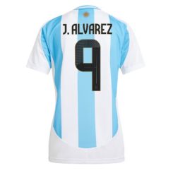 Kopen Dames Argentinië Julian Alvarez #9 Thuisshirt Copa América 2024 Korte Mouw