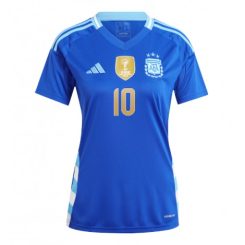 Kopen Dames Argentinië Lionel Messi #10 Uitshirt Copa América 2024 Korte Mouw-1