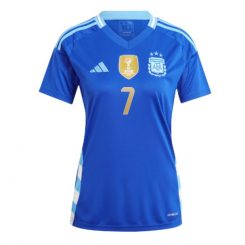 Kopen Dames Argentinië Rodrigo de Paul #7 Uitshirt Copa América 2024 Korte Mouw-1