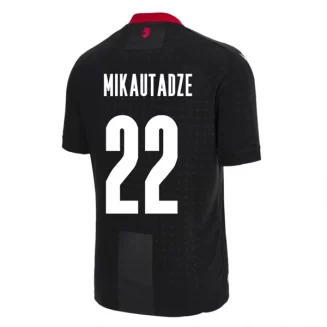 Kopen EK 2024 Georgië Georges Mikautadze #22 Uitshirt Korte Mouw