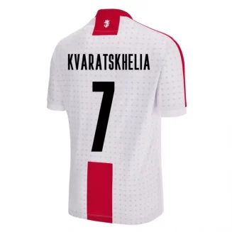 Kopen EK 2024 Georgië Khvicha Kvaratskhelia #7 Thuisshirt Korte Mouw