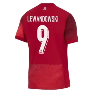 Kopen EK 2024 Polen Robert Lewandowski #9 Uitshirt Korte Mouw