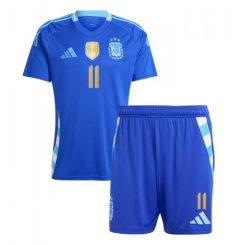 Kopen Kids Argentinië Angel Di Maria #11 Uitshirt Copa América 2024 Korte Mouw (+ Korte broeken)-1