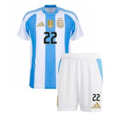 Kopen Kids Argentinië Lautaro Martínez #22 Thuisshirt Copa América 2024 Korte Mouw (+ Korte broeken)-1