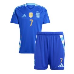 Kopen Kids Argentinië Rodrigo de Paul #7 Uitshirt Copa América 2024 Korte Mouw (+ Korte broeken)-1