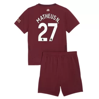 Kopen Kids Manchester City Matheus Nunes #27 Derde Shirt 2024-2025 Korte Mouw (+ Korte broeken)