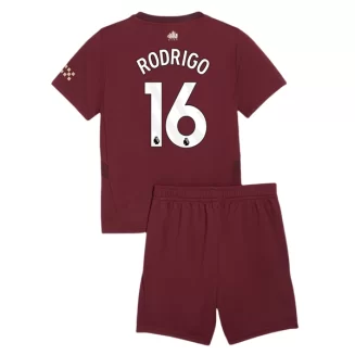 Kopen Kids Manchester City Rodrigo #16 Derde Shirt 2024-2025 Korte Mouw (+ Korte broeken)