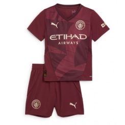 Kopen Kids Manchester City Ruben Dias #3 Derde Shirt 2024-2025 Korte Mouw (+ Korte broeken)-1