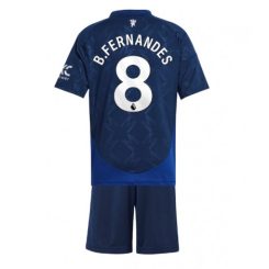 Kopen Kids Manchester United Bruno Fernandes #8 Uitshirt 2024-2025 Korte Mouw (+ Korte broeken)