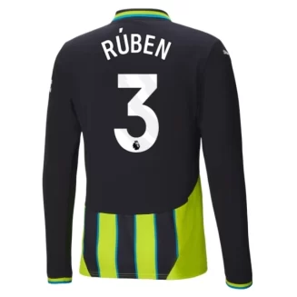 Kopen Manchester City Ruben Dias #3 Uitshirt 2024-2025 Lange Mouwen