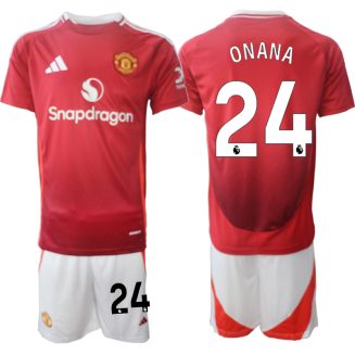 Kopen Manchester United Andre Onana #24 Thuisshirt 2024-2025 Korte Mouw (+ Korte broeken)