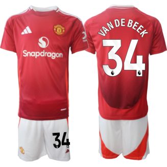 Kopen Manchester United Donny van de Beek #34 Thuisshirt 2024-2025 Korte Mouw (+ Korte broeken)