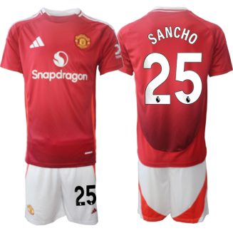 Kopen Manchester United Jadon Sancho #25 Thuisshirt 2024-2025 Korte Mouw (+ Korte broeken)