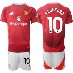 Kopen Manchester United Marcus Rashford #10 Thuisshirt 2024-2025 Korte Mouw (+ Korte broeken)