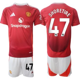 Kopen Manchester United Shola Shoretire #47 Thuisshirt 2024-2025 Korte Mouw (+ Korte broeken)