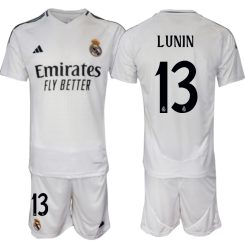 Kopen Real Madrid Andriy Lunin #13 Thuisshirt 2024-2025 Korte Mouw (+ Korte broeken)