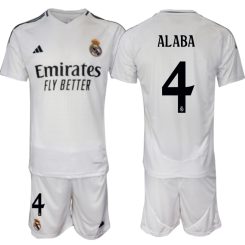 Kopen Real Madrid David Alaba #4 Thuisshirt 2024-2025 Korte Mouw (+ Korte broeken)