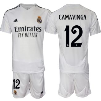 Kopen Real Madrid Eduardo Camavinga #12 Thuisshirt 2024-2025 Korte Mouw (+ Korte broeken)