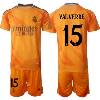 Kopen Real Madrid Federico Valverde #15 Uitshirt 2024-2025 Korte Mouw (+ Korte broeken)