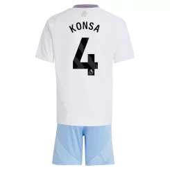 Kids Aston Villa Ezri Konsa #4 Uitshirt 2024-2025 Korte Mouw (+ Korte broeken) voordelig online kopen