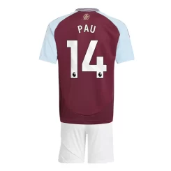 Kids Aston Villa Pau Torres #14 Thuisshirt 2024-2025 Korte Mouw (+ Korte broeken) voordelig online kopen